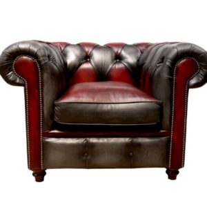 Duke Chesterfield Patchwork Devil Club Chair Antique Leather