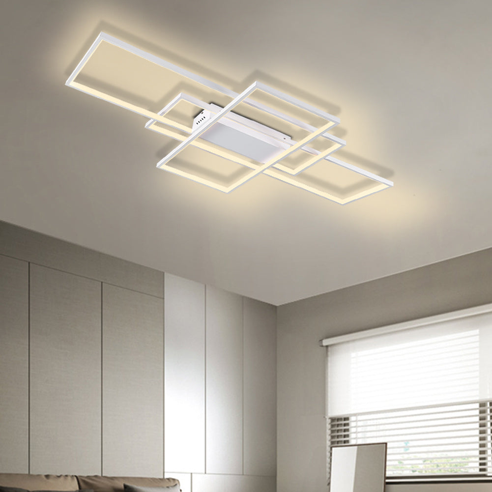 Modern Rectangle LED Chandelier Ceiling Light , 110CM Dimmable