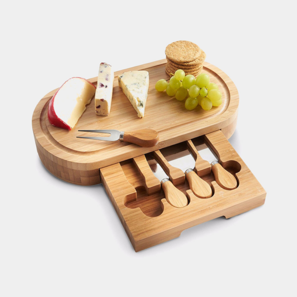 Oval Bamboo Cheese Board Set