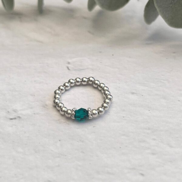 Emerald Crystal Ring | Metal: Sterling Silver | Size: 6cm