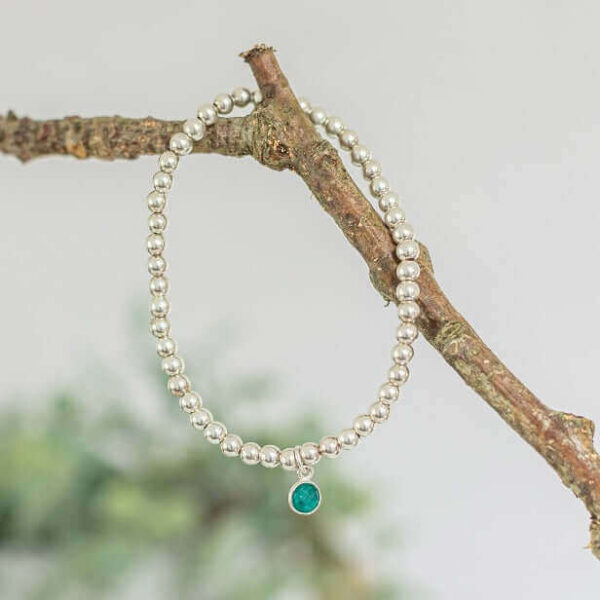 Emerald May Birthstone Bracelet | Metal: Gold Filled | Size: 18.5cm