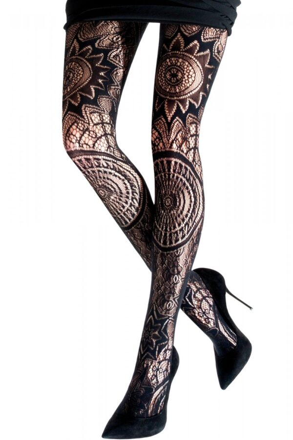 Emilio Cavallini Gothic Lace Tights S/M Colour: Black, Size: S-M