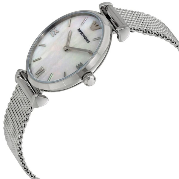 Emporio Armani AR1955 Mother Of Pearl Mesh Bracelet Ladies Watch - Image 3