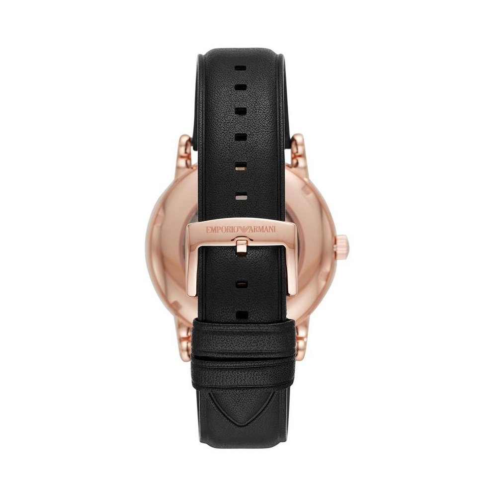 Emporio Armani AR60013 Automatic Black Leather Men's Watch - Image 3