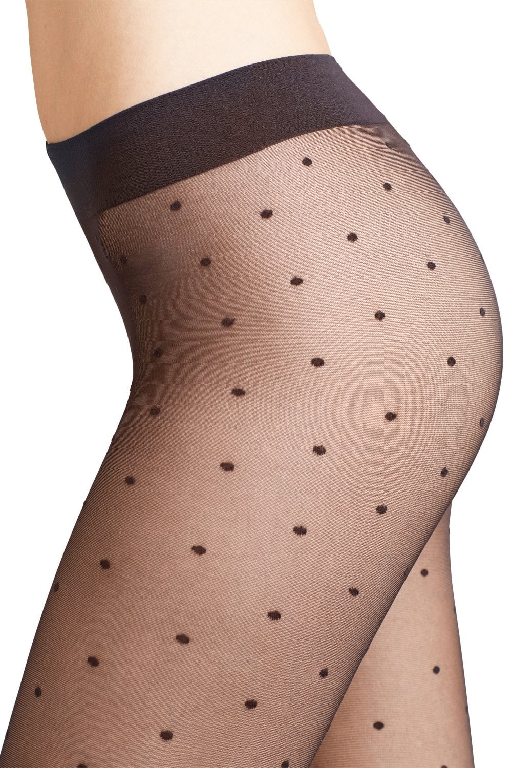 Falke Dot Patterned Tights Colour: Black, Size: M