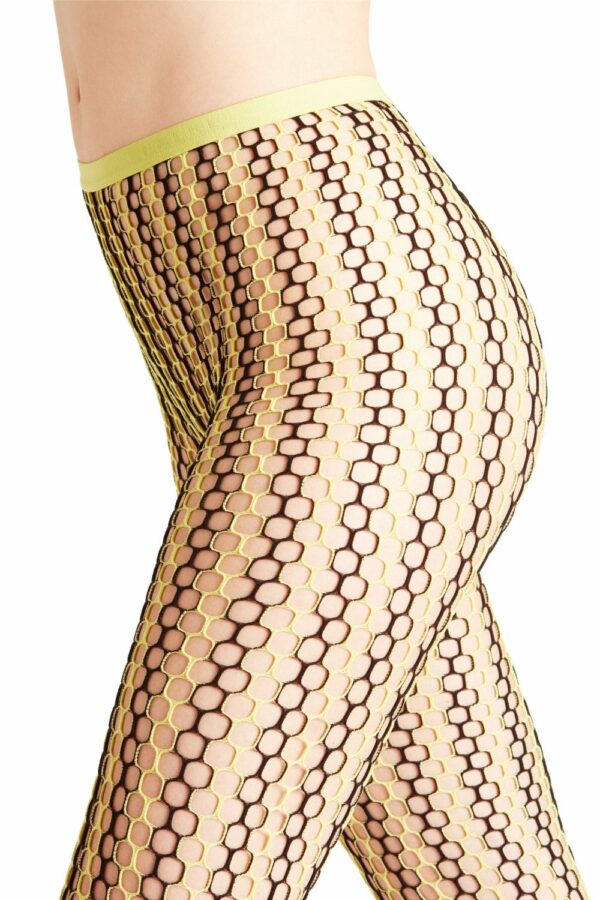 Falke Hit Two Tone Fishnet Tights  Colour: Lime, Size: M