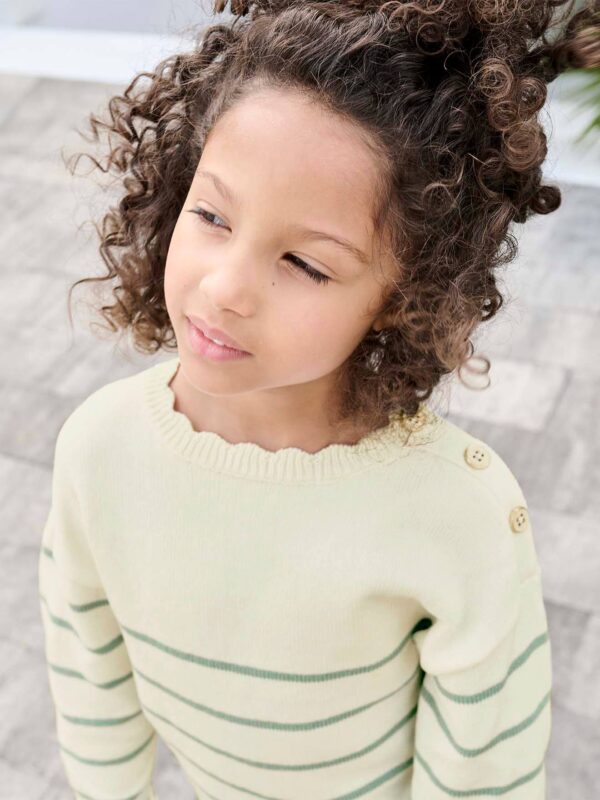 Fancy Striped Jumper for Girls green