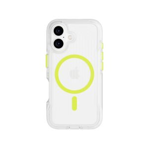 Tech21 FlexPro - Apple iPhone 16 Case MagSafe Compatible - Neon Green Glow in the Dark