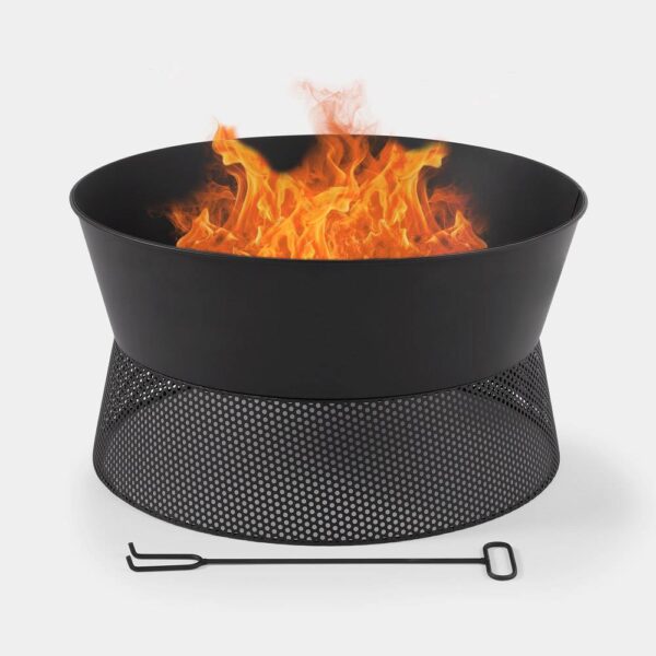 Round Fire Pit with Mesh Base