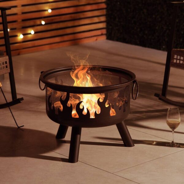 Flame Design Round Fire Pit - Image 4