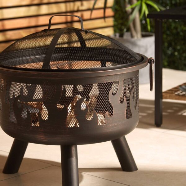 Flame Design Round Fire Pit - Image 5