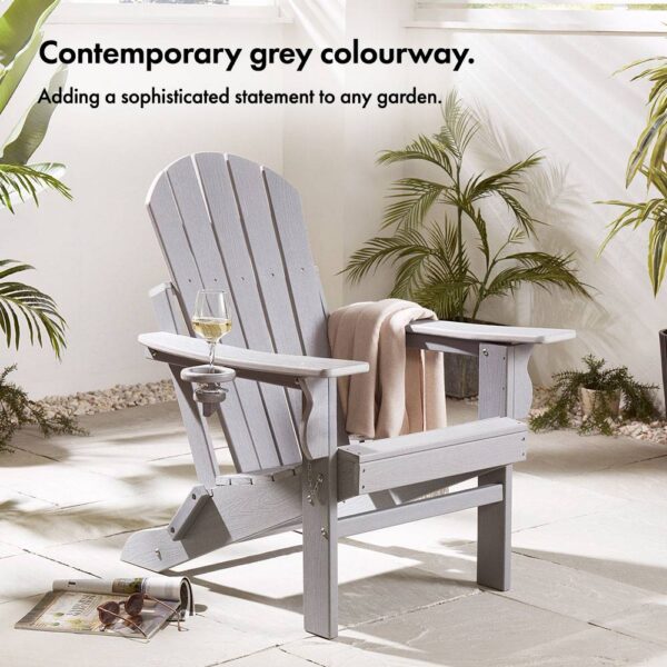 Westport Grey Folding Garden Chair - Image 2