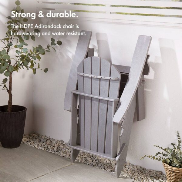 Westport Grey Folding Garden Chair - Image 4