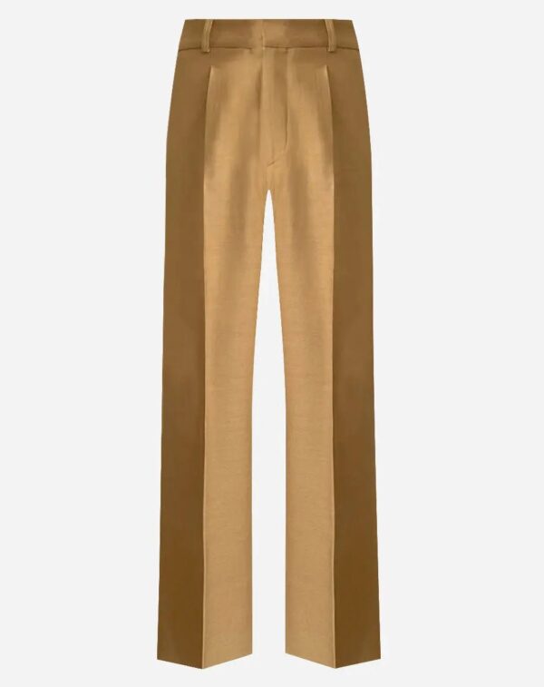 French-Made Thick Cold Wool Pleated High-Waisted Pants