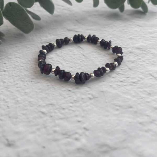 Garnet Bracelet | Metal: Sterling Silver | Bracelet length: Custom Size