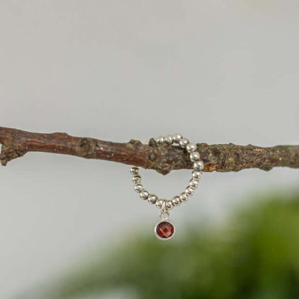 Garnet January Birthstone Ring | Metal: Gold Filled | Size: 6cm