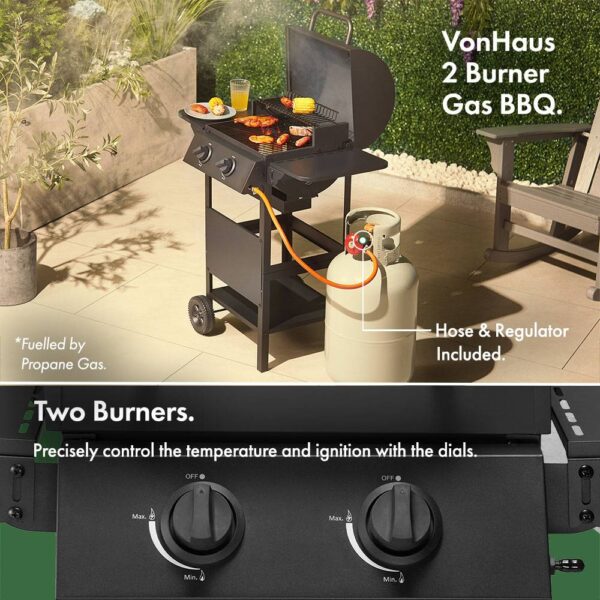 Barrel 2 Burner Gas BBQ - Image 2