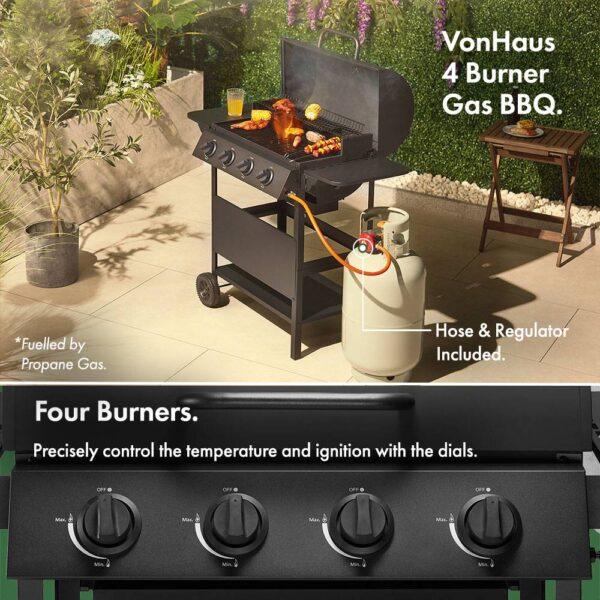 Barrel 4 Burner Gas BBQ - Image 2