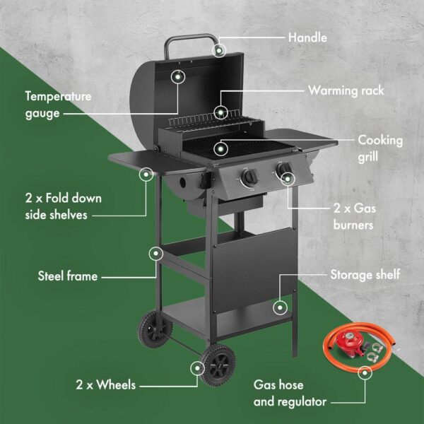 Barrel 2 Burner Gas BBQ - Image 4