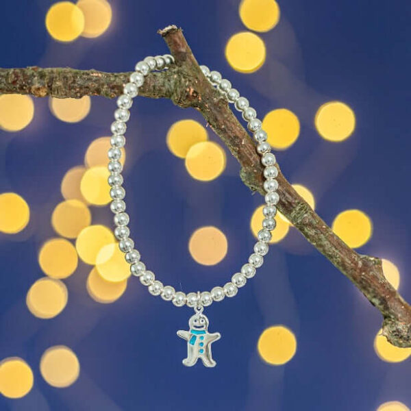 Gingerbread Man Charm Bracelet | Metal: Sterling Silver | Size: 18.5cm