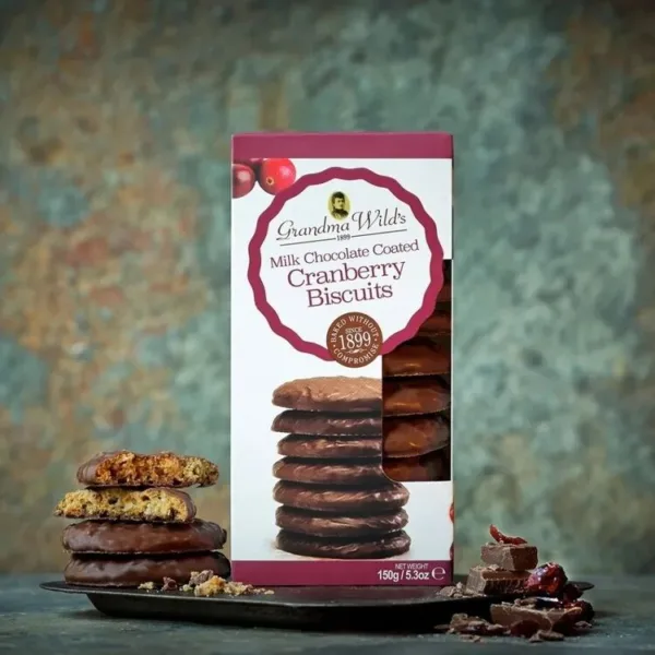 Grandma Wild's Milk Chocolate Coated Cranberry Biscuits 150g