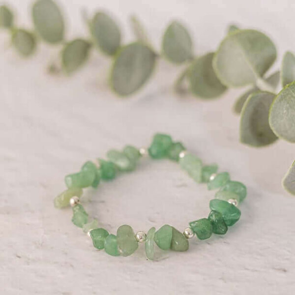 Green Aventurine Crystal Bracelet | Metal: Sterling Silver | Bracelet length: 18.5cm