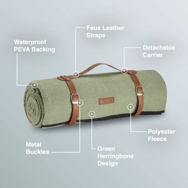 Green Waterproof Picnic Blanket - Extra Large - Image 2