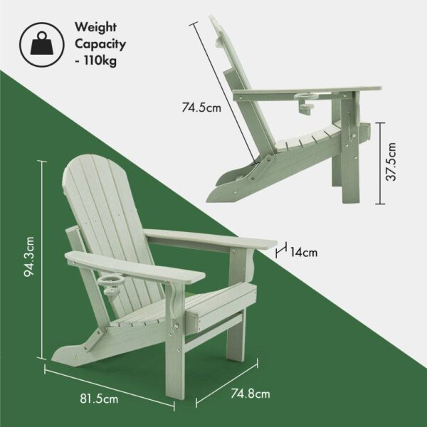 Westport Set of 2 Green Folding Garden Chairs - Image 4