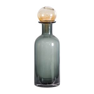 Grey Glass Bottle With Stopper - Small - Funky Chunky Furniture