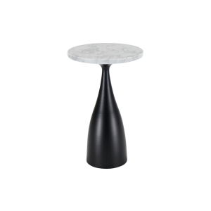 Hazel Lamp Table-Black & White Marble