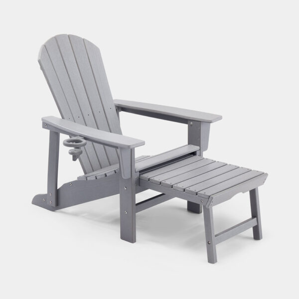 Westport Grey Adirondack Garden Chair with Footstool