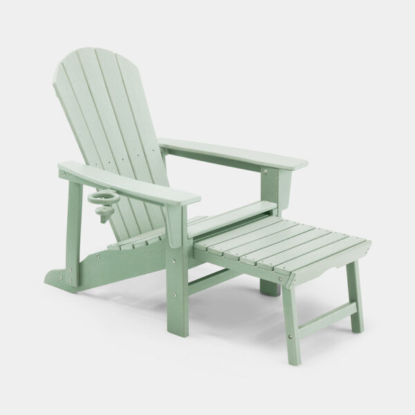 Westport Adirondack Green Garden Chair with Footstool