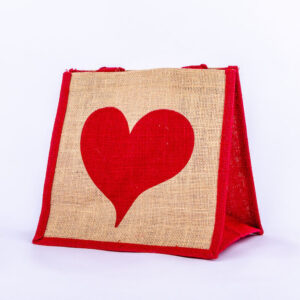 Red Heart Jute Bag
