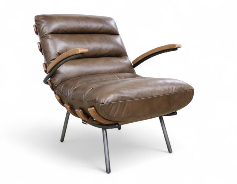 SPECIAL OFFER Horley Vintage Nappa Chocolate Brown Leather Armchair With Arm