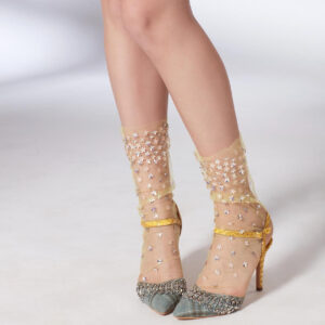 Yellow Blossoms Tulle Socks