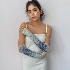 Ombre Blue Disco Gloves