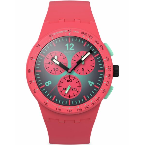 Swatch Paradiso Kinetiko Green Dial Silicone Strap Unisex Watch SUSP100