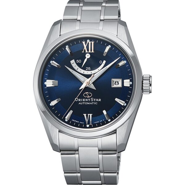 Orient Star Contemporary Date Mechanical Blue Dial Stainless Steel Men's Watch RE-AU0005L00B