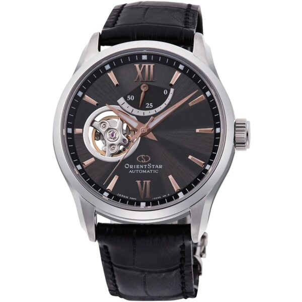 Orient Star Contemporary Open Heart Automatic Sapphire Brown Dial Leather Strap Men's Watch RE-AT0007N00B