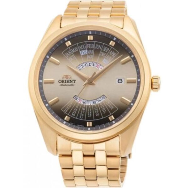 Orient Contemporary Multi-Year Calendar Automatic Gold Dial Stainless Steel Strap Men’s Watch RA-BA0001G30Bl