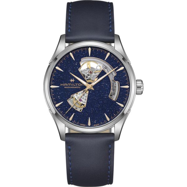 Hamilton Jazzmaster Open Heart Auto Blue Dial Leather Strap Men's Watch H32705640