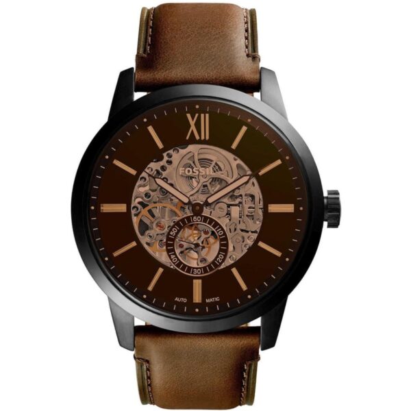 Fossil Townsman Automatic Black Dial Leather Strap Men's Watch ME3155