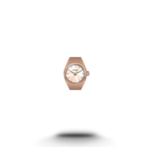 Fossil Watch Ring Rose Gold-Tone Dial Stainless Steel Ladies Watch ES5247