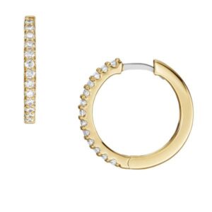 Fossil Ellis Pavé Glitz Gold-Tone Brass Hoop Ladies Earrings JA7215710
