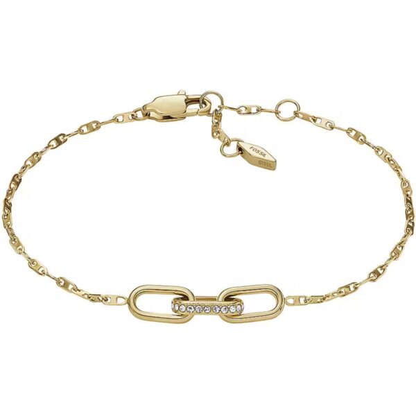 Fossil Heritage D-Link Gold-Tone Stainless Steel Chain Ladies Bracelet JF04525710