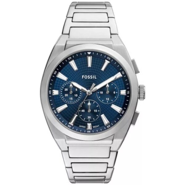 Fossil Everett Chronograph Blue Dial Stainless Steel Strap Men's Watch FS6104