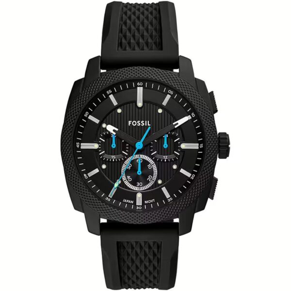 Fossil Machine Chronograph Black Dial Black Silicone Strap Men's Watch FS6099