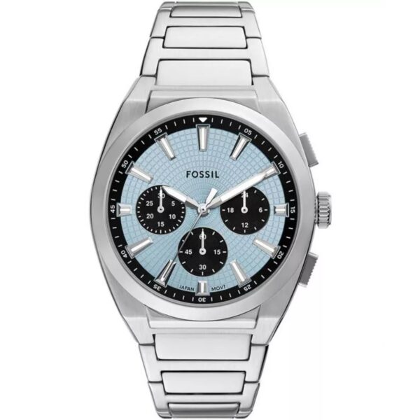 Fossil Everett Chronograph Blue Dial Stainless Steel Strap Men's Watch FS6105