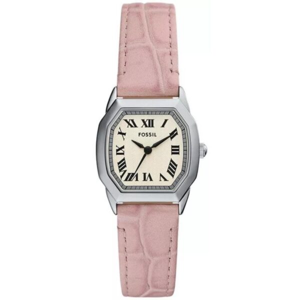 Fossil Harlow Cream Dial Light Pink Leather Strap Ladies Watch ES5406