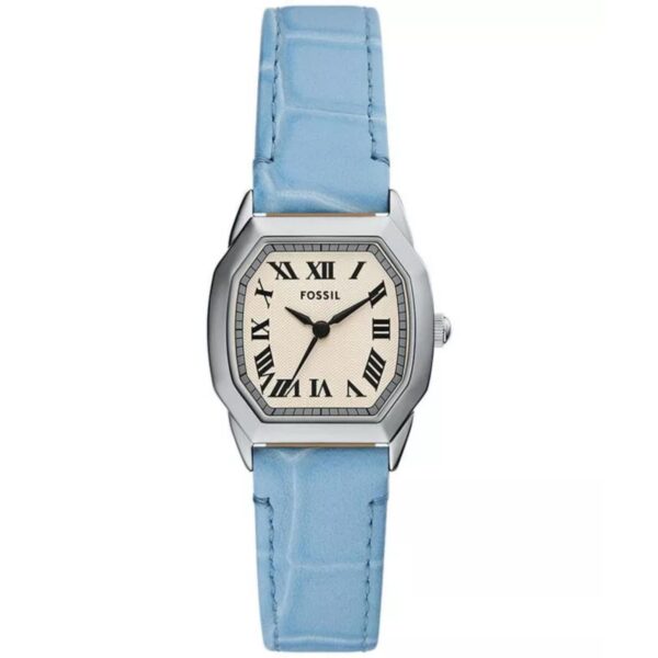 Fossil Harlow Cream Dial Light Blue Leather Strap Ladies Watch ES5405